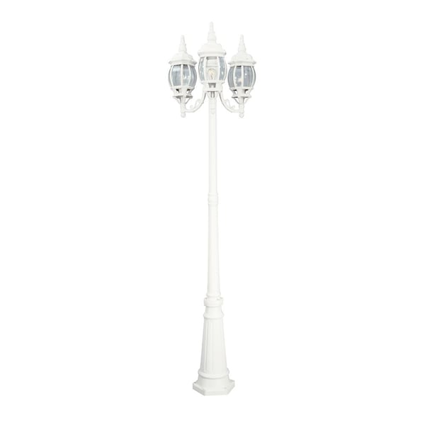Designers Fountain Riviera 3-Light White Cast Aluminum Line Voltage Outdoor Weather Resistant Post Light 1923-WH - main